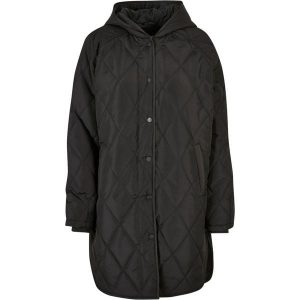 Kurtka parka damska z kapturem Urban Classics Oversized Diamond Quilted. Czarne kurtki Urban Classics, na zimę, bez wzorów, z kapturem. Za 380,00 zł.