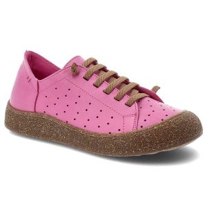 Półbuty damskie Revini, ze skóry naturalnej licowej ażurowa cholewka sznurowanie wygodna podeszwa casual, różowe, 1301-1. Czerwone półbuty Ravini, w ażurowe wzory, ze skóry, bez obcasa, bez zapięcia. Za 309,00 zł.