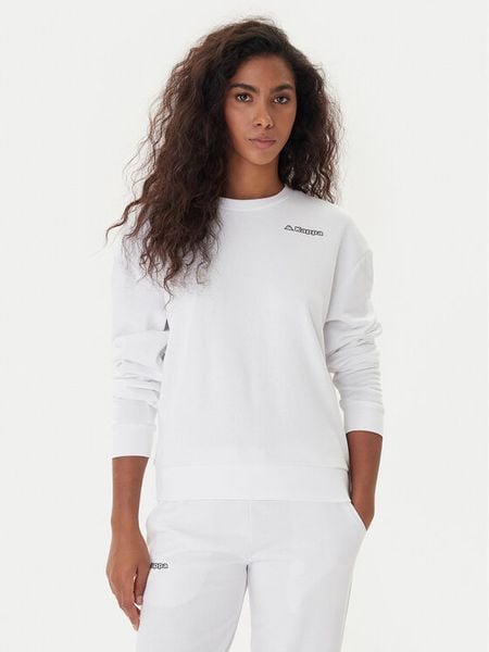 Kappa Bluza Logo Fekka 371M5EW Biały Regular Fit. Białe bluzy Kappa, m, bez wzorów, z bawełny, bez kaptura. Za 79,99 zł.