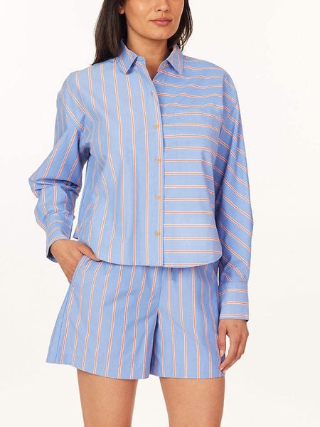 Scotch & Soda Koszula w kolorze niebiesko-pomarańczowym rozmiar: S. Niebieskie koszule Scotch & Soda, s, bez wzorów, z bawełny, bez kołnierzyka, bez ramiączek. Za 104,89 zł.