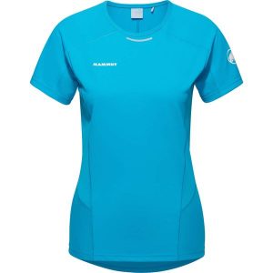 Koszulka szybkoschnąca damska Mammut Aenergy FL T-Shirt. Niebieskie bluzki Mammut, s, bez wzorów, casualowe, bez kołnierzyka, bez ramiączek. Za 356,99 zł.
