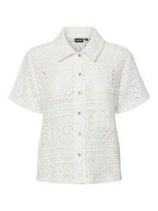 Pieces Koszula w kolorze białym rozmiar: XL. Białe koszule Pieces, xl, bez wzorów, z koronki, bez kołnierzyka, bez ramiączek. Za 87,81 zł.