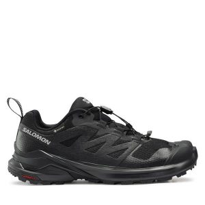 Buty do biegania Salomon. Czarne buty sportowe Salomon, bez wzorów, z gore-texu, bez zapięcia, do biegania, gore-tex. Za 459,99 zł.
