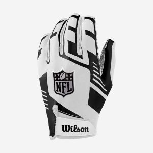 Rękawice do futbolu amerykańskiego Wilson NFL rozciągliwe. Rękawiczki Wilson, bez wzorów, z lycry. Za 139,99 zł.