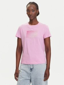 Tommy Jeans T-Shirt Gradient Flag DW0DW20905 Różowy Regular Fit. Czerwone t-shirty Tommy Jeans, xs, bez wzorów, z bawełny, bez kołnierzyka, bez ramiączek. Za 149,99 zł.