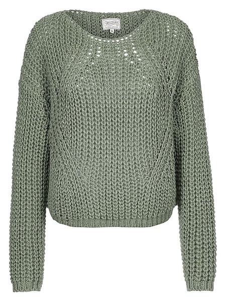 Herrlicher Sweter "Coviny" w kolorze zielonym rozmiar: L. Zielone swetry oversize Herrlicher, l, bez wzorów, ze splotem, bez ramiączek. Za 175,67 zł.