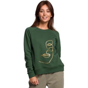 Klasyczna Bluza Dresowa z Nadrukiem - Trawiasta. Zielone bluzy MOE, l, bez wzorów, z bawełny, bez kaptura. Za 219,90 zł.