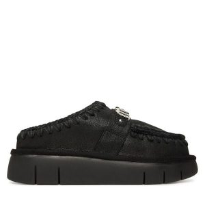 Śniegowce Mou. Czarne buty zimowe Mou, bez obcasa, bez zapięcia. Za 839,99 zł.