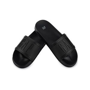 Damskie klapki sportowe miejskie na basen plażę czarne GAP AUSTIN. Czarne klapki GAP, bez wzorów, bez obcasa. Za 79,00 zł.