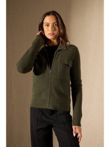 Perfect Cashmere Kaszmirowy kardigan "Sara" w kolorze khaki rozmiar: S. Brązowe kardigany Perfect Cashmere, z kaszmiru. Za 415,31 zł.