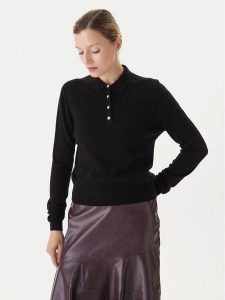 KAOS Sweter RI1KT019 Czarny Regular Fit. Czarne swetry klasyczne KAOS, m, z wełny, bez kołnierzyka. Za 589,99 zł.