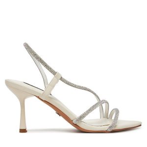 Sandały Nine West. Białe sandały Nine West, bez wzorów, bez obcasa, na szpilce, bez zapięcia. Za 229,99 zł.