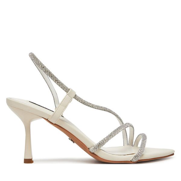 Sandały Nine West. Białe sandały Nine West, bez wzorów, bez obcasa, na szpilce, bez zapięcia. Za 229,99 zł.