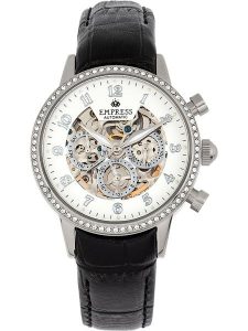 Empress Zegarek automatyczny "Beatrice" w kolorze srebrno-czarnym rozmiar: onesize. Czarne, analogowe zegarki Empress. Za 543,99 zł.