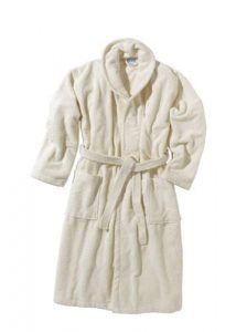 Szlafrok Beco z kołnierzem kremowy 2XL. Brązowe szlafroki BECO, m, bez wzorów, z tkaniny, bez kaptura. Za 375,99 zł.