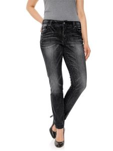 Heine Dżinsy - Slim fit - w kolorze czarnym rozmiar: W21. Czarne jeansy Heine, bez wzorów. Za 109,78 zł.