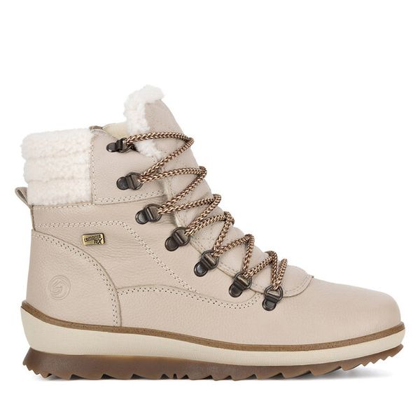 Trzewiki Remonte. Brązowe botki Remonte, bez wzorów, bez obcasa, na płaskiej podeszwie, bez zapięcia. Za 328,99 zł.