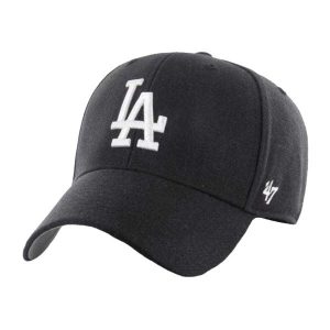 Czapka Z Daszkiem Unisex Dla Dorosłych MLB Los Angeles Dodgers. Czarne czapki 47 Brand, bez wzorów. Za 144,99 zł.