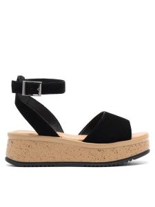 Lasocki Sandały MODENA ARC-4883-1 Czarny. Czarne sandały Lasocki, bez wzorów, ze skóry, bez obcasa, na koturnie, bez zapięcia. Za 117,99 zł.