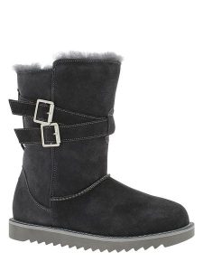 Gooce Skórzane kozaki zimowe "Huntspill Waterproof" w kolorze antracytowym rozmiar: 36. Szare kozaki Gooce, na zimę, bez wzorów, z materiału, bez obcasa, bez zapięcia. Za 228,38 zł.