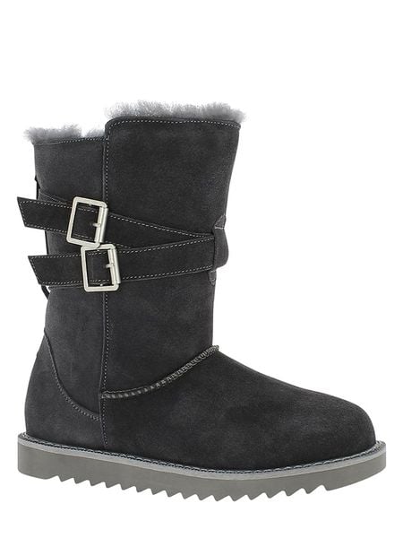 Gooce Skórzane kozaki zimowe "Huntspill Waterproof" w kolorze antracytowym rozmiar: 36. Szare kozaki Gooce, na zimę, bez wzorów, z materiału, bez obcasa, bez zapięcia. Za 237,73 zł.