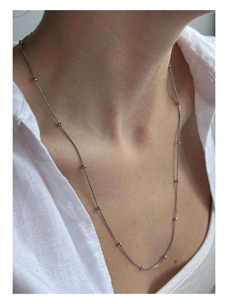 Lodie Silver Naszyjnik z elementami ozdobnymi - dł. 60 cm rozmiar: onesize. Szare naszyjniki Lodie Silver, ze stali. Za 74,81 zł.