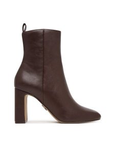Steve Madden Botki Adelisa SM11002626 Brązowy. Brązowe botki Steve Madden, bez wzorów, ze skóry, bez obcasa, na słupku, bez zapięcia. Za 509,99 zł.