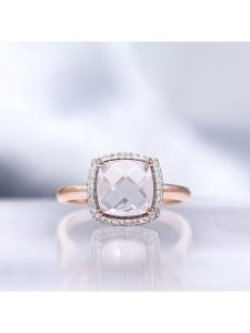 DIAMOND & CO Złoty pierścionek "Quartissime" z diamentami i kwarcem różowym rozmiar: 54. Różowe pierścionki Diamond & Co, z diamentem, złote. Za 1 522,99 zł.