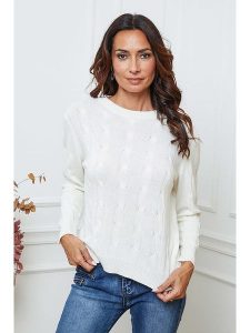 So Cachemire Sweter "Kirem" w kolorze kremowym rozmiar: XL. Brązowe swetry oversize So Cachemire, xl, bez wzorów, z kaszmiru, bez ramiączek. Za 236,61 zł.