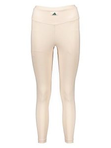 Adidas Legginsy sportowe "Sports Club" w kolorze beżowym rozmiar: L. Brązowe legginsy ADIDAS, l, bez wzorów, z materiału, z podwyższonym stanem, outdoorowe. Za 65,85 zł.