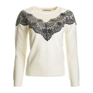 Desigual Sweter Damski Saruka S Kremowy. Swetry klasyczne marki Desigual. W wyprzedaży za 249,00 zł.