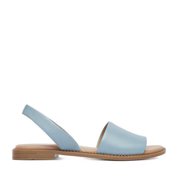 Sandały Lasocki. Niebieskie sandały Lasocki, bez wzorów, bez obcasa, na płaskiej podeszwie, bez zapięcia. Za 139,99 zł.