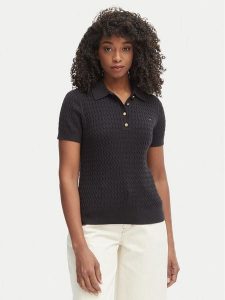 Tommy Hilfiger Sweter WW0WW41474 Czarny Regular Fit. Czarne swetry klasyczne TOMMY HILFIGER, s, z bawełny, bez kołnierzyka. Za 529,99 zł.