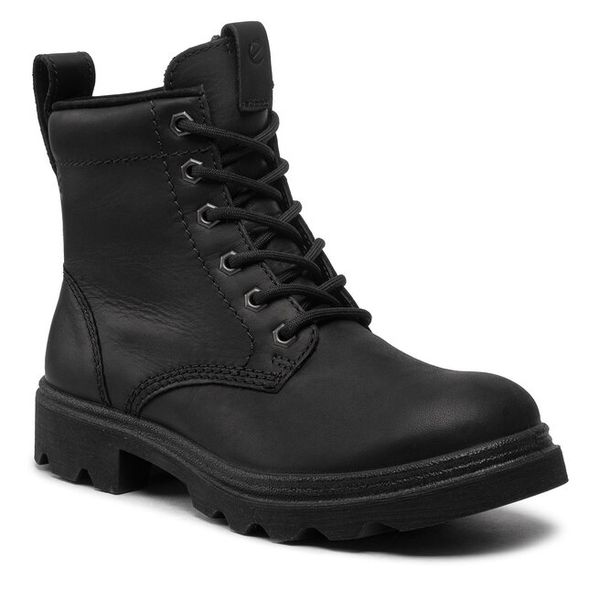 Trapery ECCO. Czarne buty zimowe ecco, bez obcasa, bez zapięcia. Za 669,99 zł.