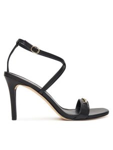 MICHAEL Michael Kors Sandały Lena 40R5LEHS1L Czarny. Czarne sandały MICHAEL Michael Kors, bez wzorów, ze lnu, bez obcasa, na szpilce, bez zapięcia. Za 489,99 zł.