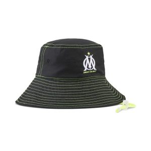 Kapelusz typu bucket Olympique Marsylia FASTER PUMA Black White. Białe kapelusze Puma, bez wzorów. Za 201,96 zł.