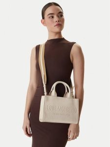 LOVE MOSCHINO Torebka JC4044PP1OLE0110 Écru. Białe torebki klasyczne LOVE MOSCHINO, bez wzorów, ze skóry, bez dodatków. Za 639,99 zł.