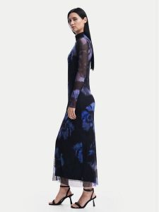 Desigual Sukienka codzienna Nueva Orleans 24WWVK54 Niebieski Slim Fit. Niebieskie kombinezony Desigual, l, bez wzorów, z syntetyku, bez kołnierzyka, bez ramiączek. Za 449,99 zł.