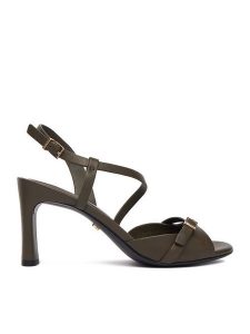 GINO ROSSI Sandały EO-GL15-986-1 Zielony. Zielone sandały Gino Rossi, bez wzorów, ze skóry, bez obcasa, na słupku, bez zapięcia. Za 379,99 zł.