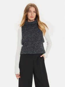 Eleh Kamizelka EM1011 Szary Regular Fit. Szare kamizelki Eleh, bez wzorów, z syntetyku, bez kołnierzyka, bez ramiączek, bez kaptura. Za 399,99 zł.