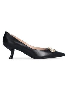 Liu Jo Skórzane czółenka "Gemy" w kolorze czarnym rozmiar: 36. Czarne czółenka Liu Jo, bez wzorów, bez obcasa, na szpilce, bez zapięcia. Za 293,59 zł.