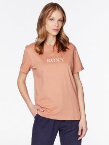 Roxy T-Shirt Noon Ocean ERJZT05490 Pomarańczowy Regular Fit. Brązowe t-shirty Roxy, xs, bez wzorów, z bawełny, bez kołnierzyka, bez ramiączek. Za 49,99 zł.
