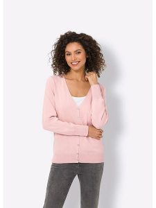 Heine Kardigan w kolorze jasnoróżowym rozmiar: 38. Różowe kardigany Heine, z bawełny. Za 104,99 zł.