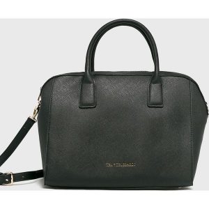 Trussardi Jeans - Torebka skórzana. Szare torebki klasyczne marki Trussardi Jeans, w paski, z jeansu. Za 499,90 zł.