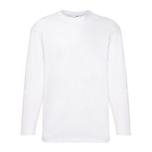 Koszulka Z Długim Rękawem Dla Dorosłych Unisex Valueweight. Białe bluzki FRUIT OF THE LOOM, m, bez wzorów, sportowe, bez kołnierzyka, bez ramiączek. Za 42,99 zł.