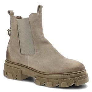 Beżowe Botki Dwunasty Shoes Damskie Stylowe Buty. Brązowe botki Dwunasty Shoes, na jesień, bez wzorów, z materiału, bez obcasa, na płaskiej podeszwie, bez zapięcia. Za 259,00 zł.