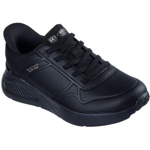 Adidasy Skechers Uno Lite-floating Steps, Kobiety. Czarne buty sportowe Skechers, bez wzorów, ze skóry ekologicznej, bez zapięcia. Za 390,00 zł.