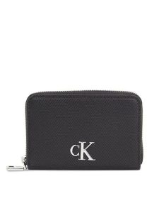 Calvin Klein Jeans Portfel Minimal Monogram M Zip Around T K60K611970 Czarny. Czarne portfele Calvin Klein Jeans, bez wzorów, z jeansu. Za 229,99 zł.