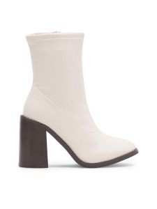 Jenny Fairy Botki MARLEE WS22398-08 Écru. Botki Jenny Fairy, bez wzorów, z syntetyku, bez obcasa, na słupku, bez zapięcia. Za 159,99 zł.