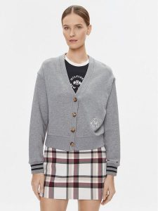 Tommy Hilfiger Kardigan Varsity WW0WW39141 Szary Regular Fit. Szare kardigany TOMMY HILFIGER, z bawełny. Za 409,99 zł.